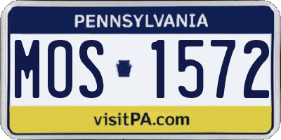 PA license plate MOS1572