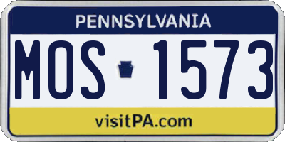 PA license plate MOS1573