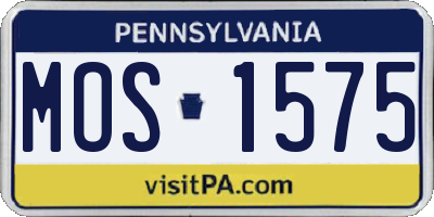 PA license plate MOS1575