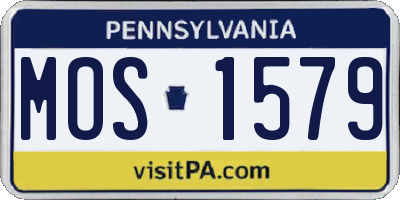 PA license plate MOS1579