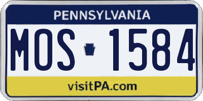 PA license plate MOS1584