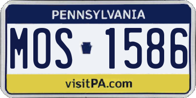 PA license plate MOS1586