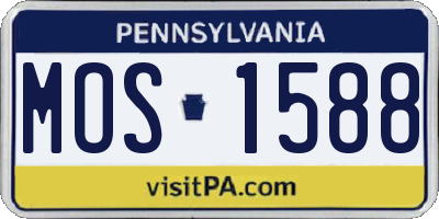 PA license plate MOS1588