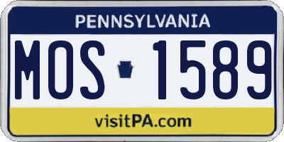 PA license plate MOS1589