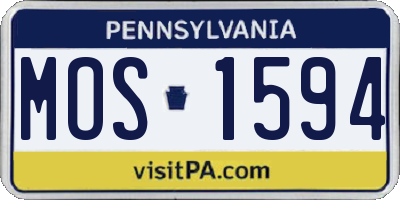 PA license plate MOS1594