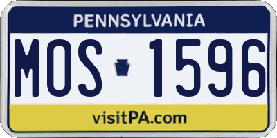 PA license plate MOS1596