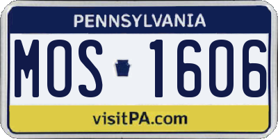PA license plate MOS1606