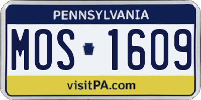 PA license plate MOS1609