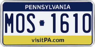 PA license plate MOS1610