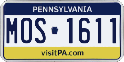 PA license plate MOS1611