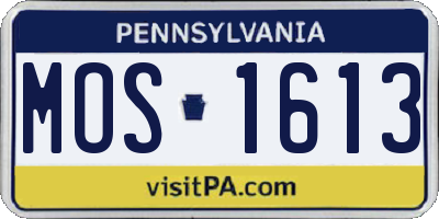 PA license plate MOS1613