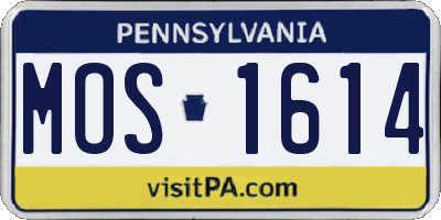 PA license plate MOS1614