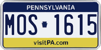 PA license plate MOS1615