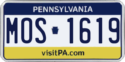 PA license plate MOS1619