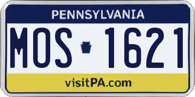 PA license plate MOS1621