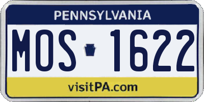 PA license plate MOS1622