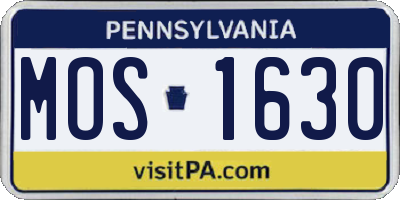 PA license plate MOS1630