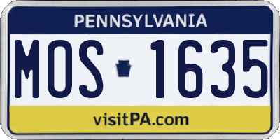 PA license plate MOS1635