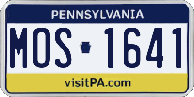 PA license plate MOS1641