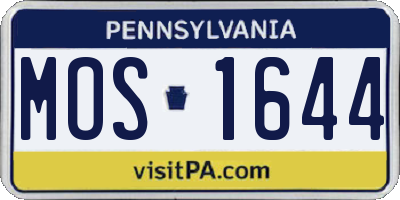 PA license plate MOS1644