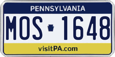 PA license plate MOS1648