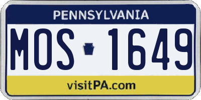 PA license plate MOS1649