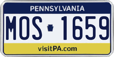 PA license plate MOS1659