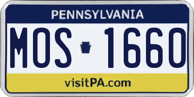 PA license plate MOS1660