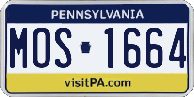 PA license plate MOS1664