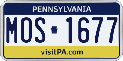 PA license plate MOS1677