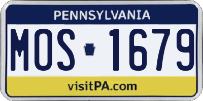 PA license plate MOS1679