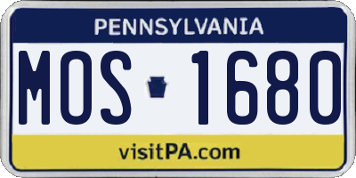 PA license plate MOS1680