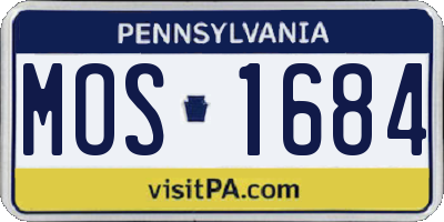PA license plate MOS1684