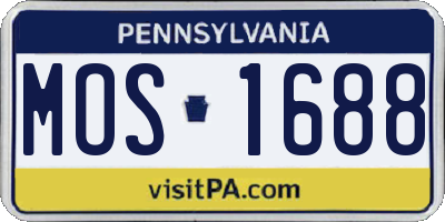 PA license plate MOS1688