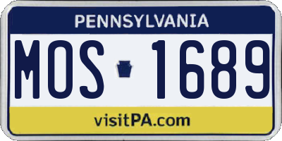 PA license plate MOS1689
