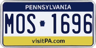 PA license plate MOS1696