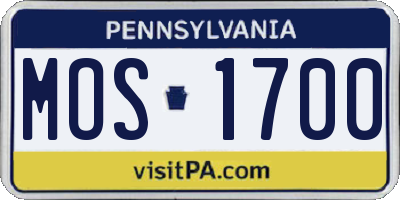 PA license plate MOS1700