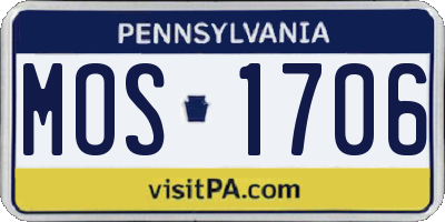 PA license plate MOS1706