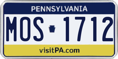 PA license plate MOS1712