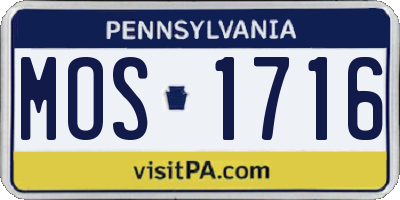 PA license plate MOS1716