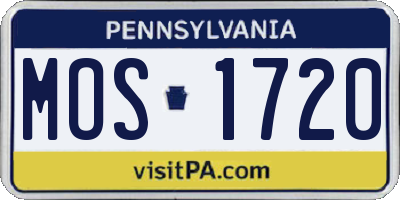 PA license plate MOS1720