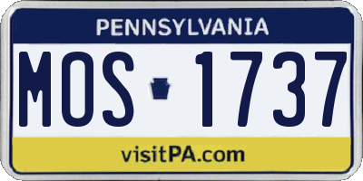 PA license plate MOS1737