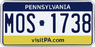 PA license plate MOS1738