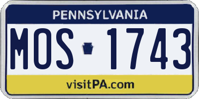 PA license plate MOS1743