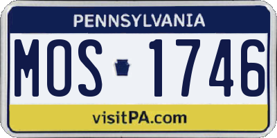 PA license plate MOS1746