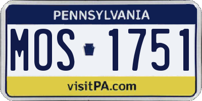 PA license plate MOS1751