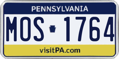 PA license plate MOS1764