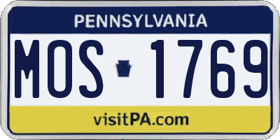 PA license plate MOS1769