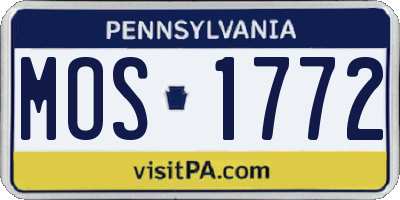 PA license plate MOS1772