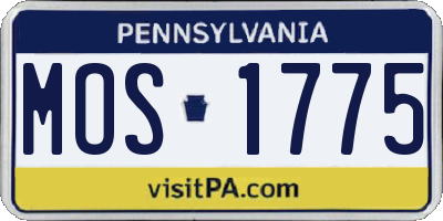 PA license plate MOS1775